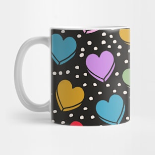 Candy Hearts Pattern (2024, Black) Mug